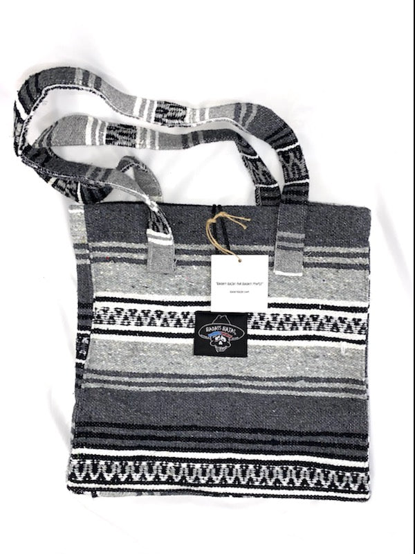 Badass Button-Closure Tote - Black & White