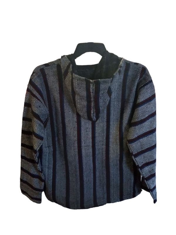 Badass Bajas Hoodie - Dark Blue with Dark Red stripe