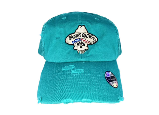 Badass Vintage Distressed Hat - Aqua