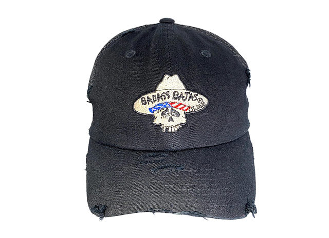 Badass Vintage Distressed Hat - Black