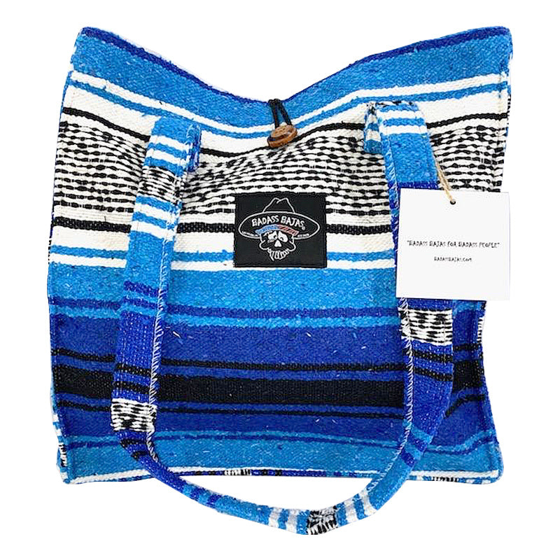 Badass Button-Closure Tote - Blue